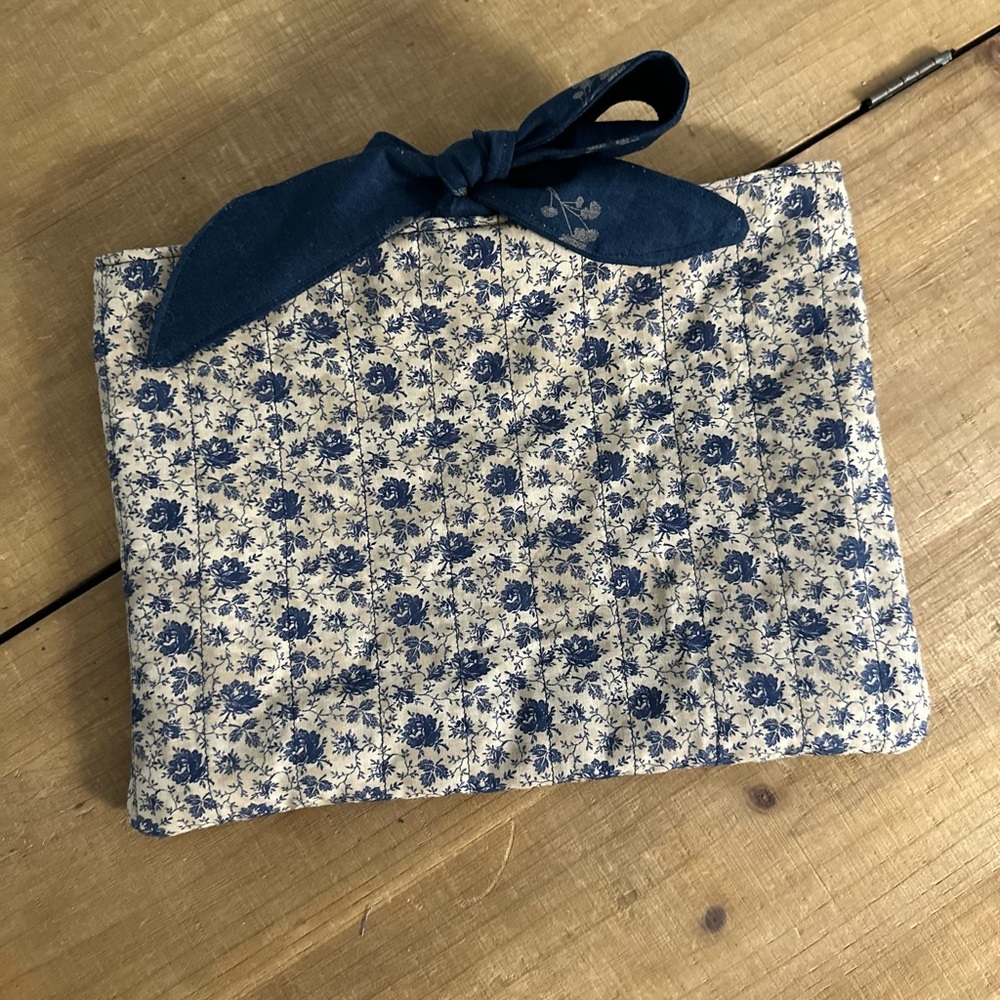 Handmade quilted floral book sleeve